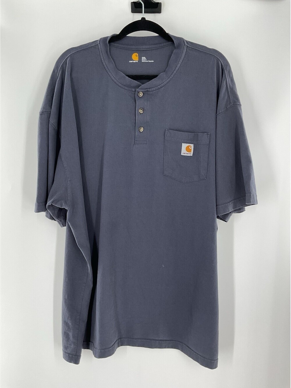Menโs Carhart T-Shirt With Pocket BluE 2XL heavy Duty 111